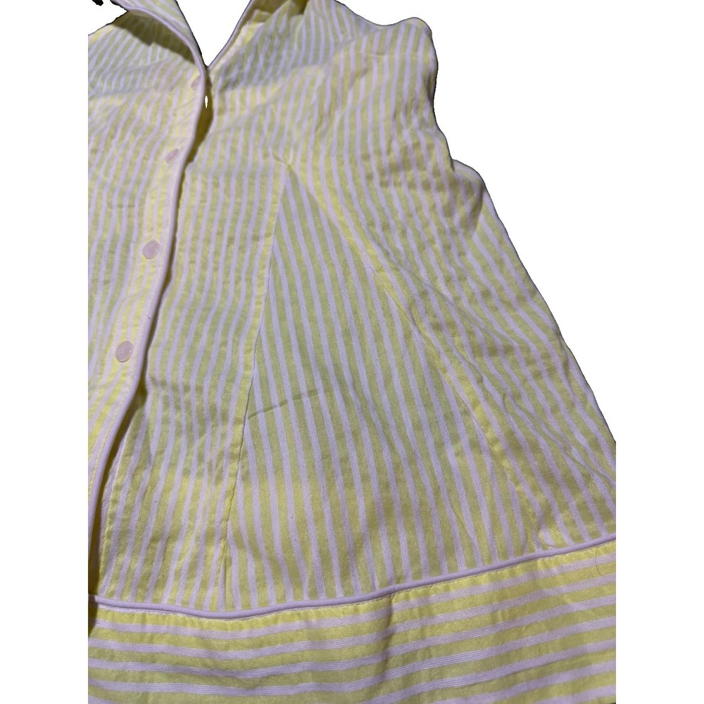 Maeve Anthropologie NWT Yellow & White Striped Button Halter Top Backless XS - Picture 4 of 14
